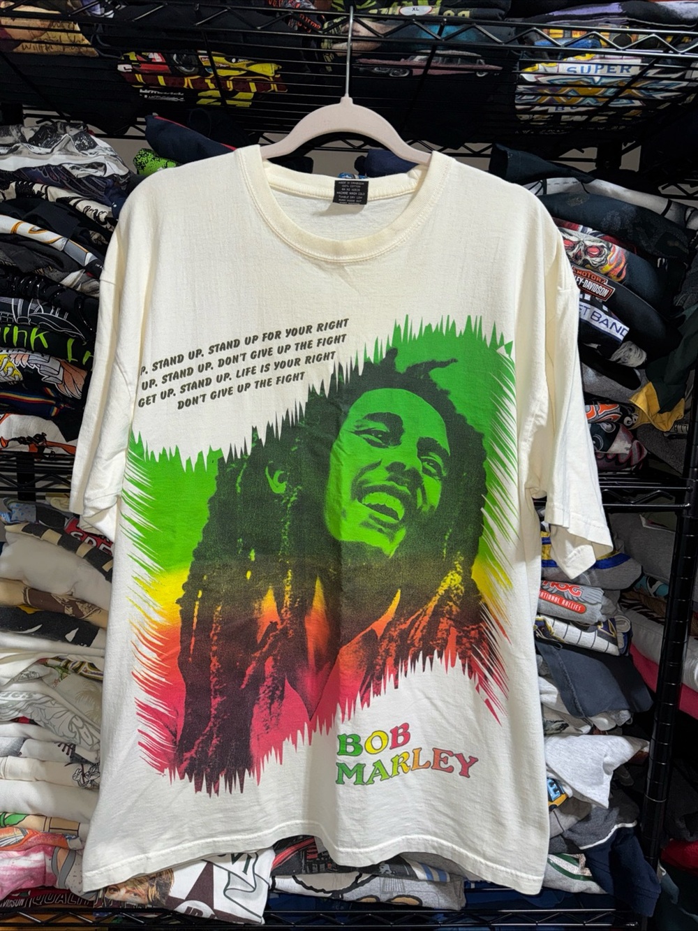 Vintage 90s Bob Marley Get Up, Stand Up Music Shirt Size Xl